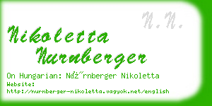 nikoletta nurnberger business card